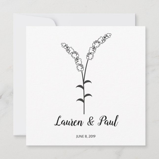 Elegant, Modern and Minimalist Twigs Desig Invitation (Front)