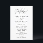 Elegant Modern and Simple, Script Wedding Program<br><div class="desc">Welcome your guests with this elegant black and white order of service program design with gorgeous modern hand written calligraphy details. Sleek, modern and simple style. Ability to customise and add your wedding details as you need in both front and back. Add wedding party and thank you message for all...</div>