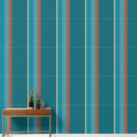 Elegant, Modern Aqua Blue and Rust Stone Stripes