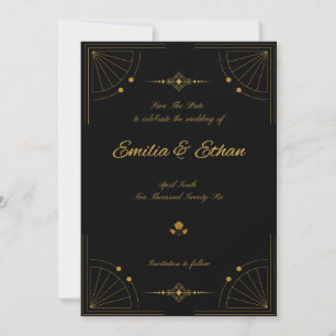 Elegant Modern Art Deco Save the Date