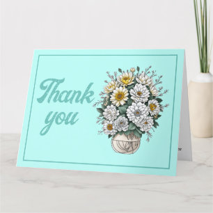 Elegant Modern Art Flower In A Vase Thank You Card