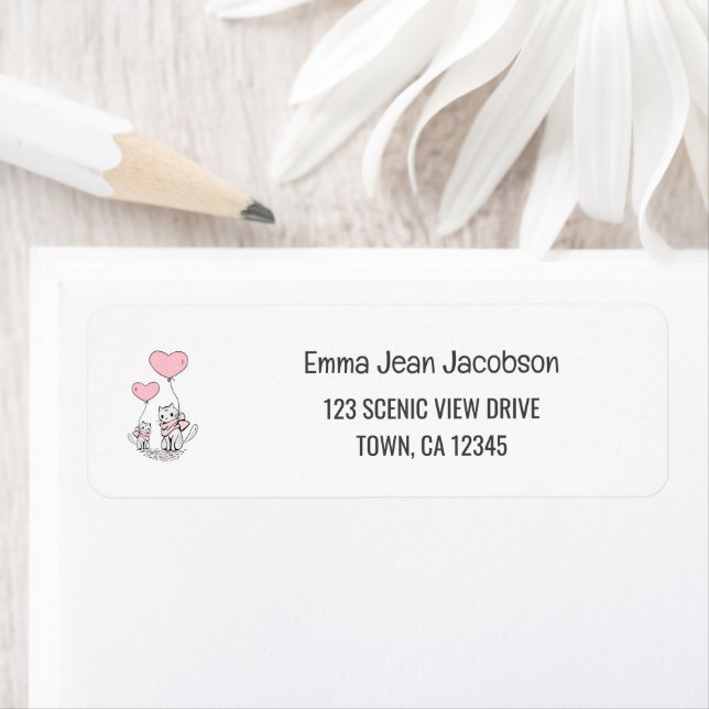 Elegant Modern Artsy Cat Mother Return Address  (Insitu)