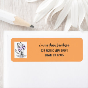 Elegant Modern Artsy Cat Mum Return Address 