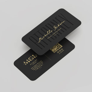 Elegant Modern Attorney Lawyer Monogram Black Gold Business Card