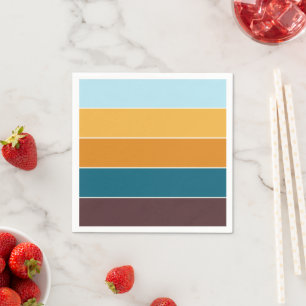 Elegant Modern Autumn Colours Striped Napkin
