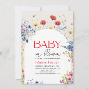 Elegant  modern Baby In Bloom Shower spring  Invit Invitation