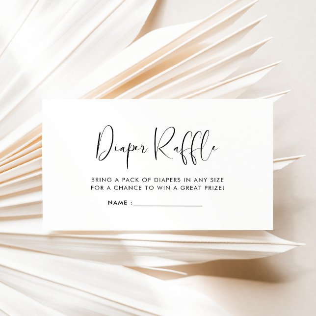 Elegant & Modern Baby shower diaper raffle card (Creator Uploaded)