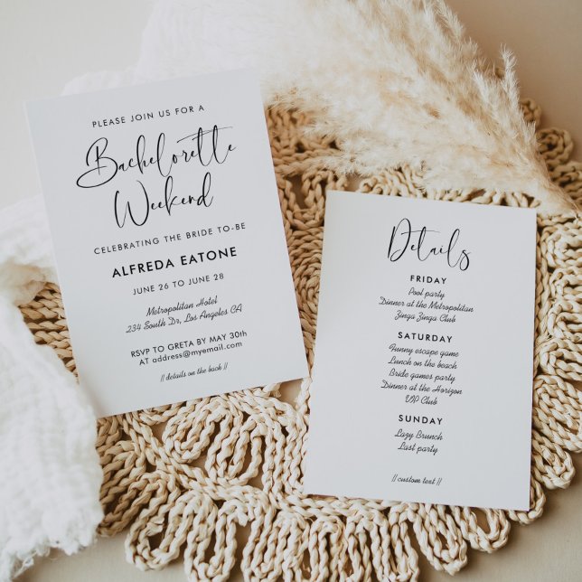 Elegant & Modern Bachelorette Weekend Invitation (Creator Uploaded)