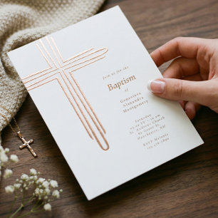 Elegant Modern Baptism Christening Religious Cross