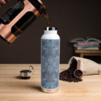 Elegant Modern Baroque Pattern in Blue Shades