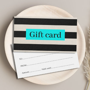 Elegant Modern Beige Black Turquoise Stripes