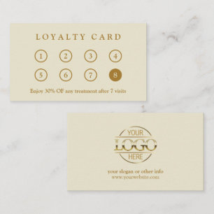 Elegant Modern Beige Company Business Logo Blush Loyalty Card