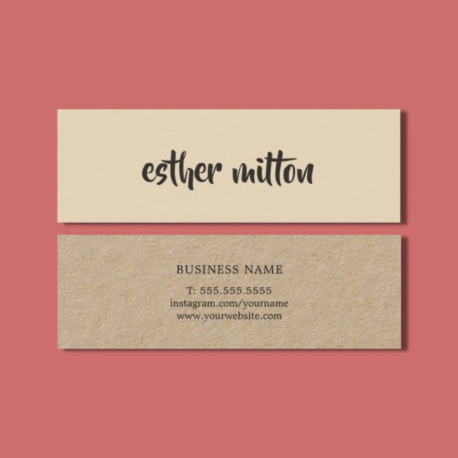 Elegant Modern Beige Kraft Paper Consultant Mini Business Card (Creator Uploaded)
