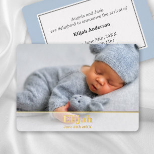 Elegant Modern Birth Announcement - Baby Boy