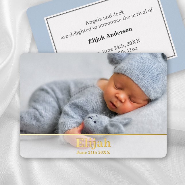 Elegant Modern Birth Announcement - Baby Boy (Creator Uploaded)