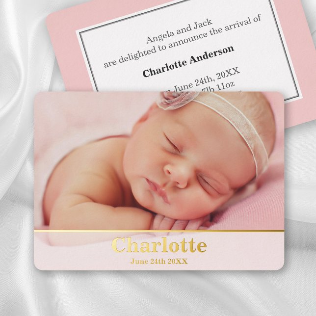 Elegant Modern Birth Announcement - Baby Girl (Creator Uploaded)