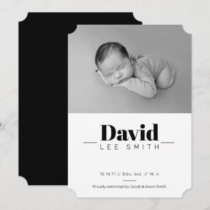Elegant modern birth Announcement Card