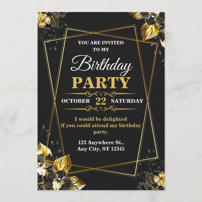 Elegant & Modern Birthday Card – CUSTOMIZABLE CARD (Front)