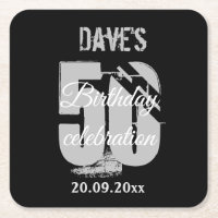 Elegant Modern Black 50th Birthday Party