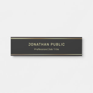 Elegant Modern Black And Gold Glamour Template Door Sign