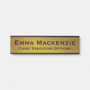 Elegant Modern Black and Gold Office Door Sign