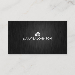 Elegant & Modern Black and Gold Photographer Business Card