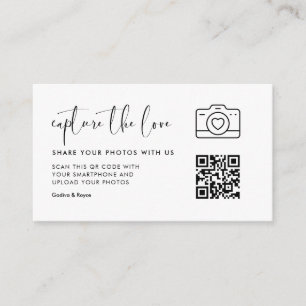 Elegant & Modern Black and White Capture the love Enclosure Card