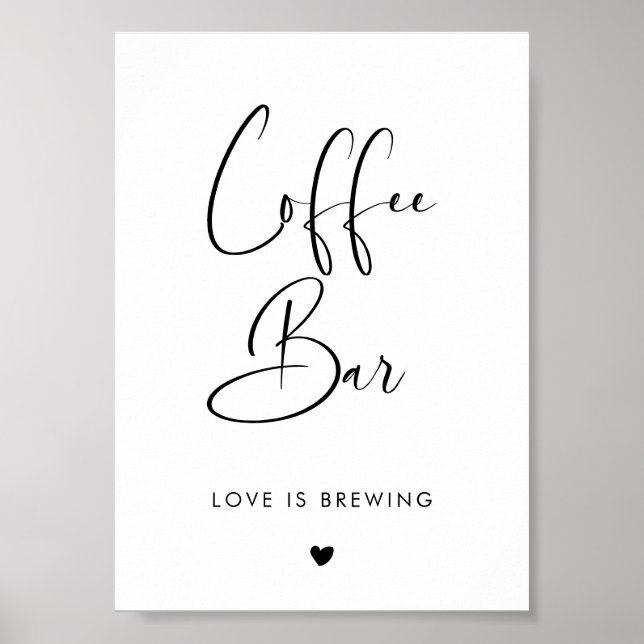 Elegant & Modern Black and White Coffee Bar sign (Front)