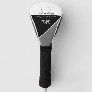 elegant modern black and white   golf head cover