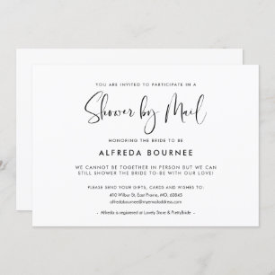 Elegant & Modern Black and White Shower by mail Invitation