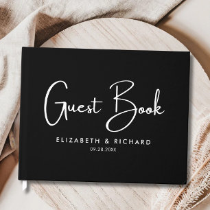 Elegant & Modern Black and White Wedding Guest Book