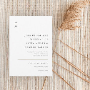 Elegant Modern Black and White Wedding Invitation