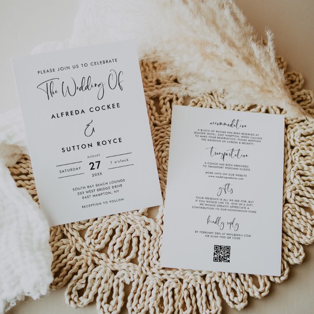Elegant & Modern Black and White wedding Invitation (Creator Uploaded)
