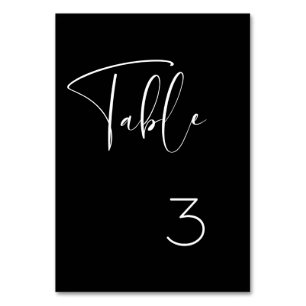 Elegant & modern black and white wedding table number