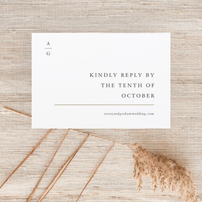 Elegant Modern Black and White Wedding Website RSVP Card (Creator Uploaded)