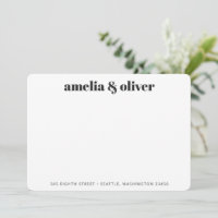 Elegant Modern Black Bold Name Address Custom