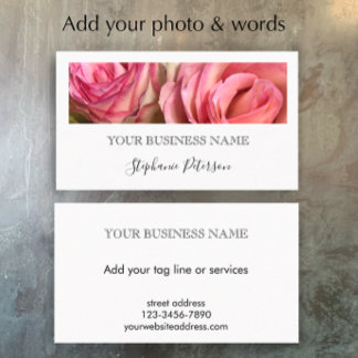 Elegant Modern Black Custom Floral Photo Template Business Card