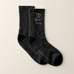 Elegant Modern Black Father Of The Groom Wedding Socks<br><div class="desc">Beautiful script hand-lettered "Father of The Groom" designed along with modern serif font gives the right detail to this elegant and contemporary wedding fashion. Ideal to wear on the wedding day for that extra special fatherly feeling on your big day! Easily personalised with the groom's father's names and make it...</div>