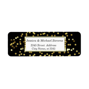 Elegant modern black faux gold confetti wedding