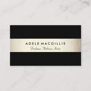 Elegant Modern Black Faux Gold Foil Business Card