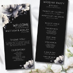 Elegant Modern Black Floral Wedding Programme<br><div class="desc">Cute and simple modern black and white flower wedding design. A classic but whimsical look with black, grey and cream coloured flowers with light grey fonts and modern lettering. Edit all of the text to your own information. You can even change out the background colour to anything you want! I...</div>