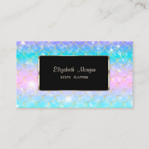 Elegant,Modern,Black Frame Memaid Business Card