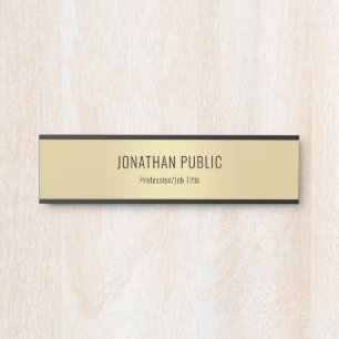 Elegant Modern Black Gold Glamour Template Door Sign