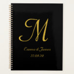 Elegant Modern Black Gold Monogram Script Wedding  Planner<br><div class="desc">Elegant Modern Black Gold Monogram Script Wedding Planner</div>