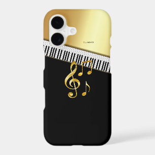Elegant Modern Black Gold Music Notes,Piano Keys