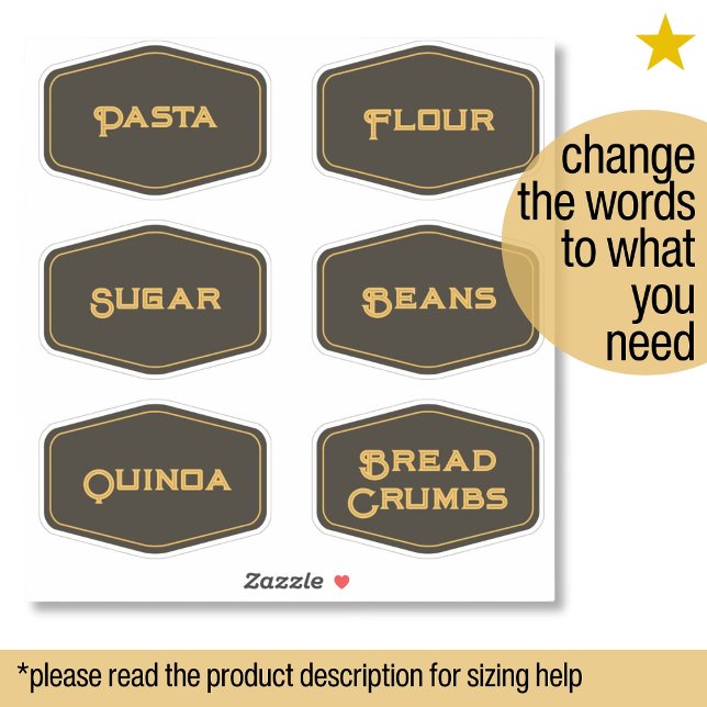Elegant Modern Black Gold Pantry Food Jar Labels (Creator Uploaded)