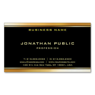 Elegant Modern Black Gold Professional Template Magnetic Business Card