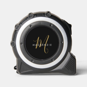 Elegant Modern Black Gold Script Monogram 1