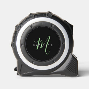 Elegant Modern Black Green Script Monogram 1