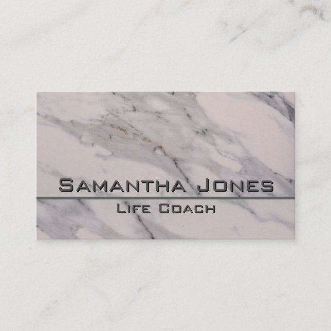 Elegant Modern black grey pink marble pattern  Business Card (Front)